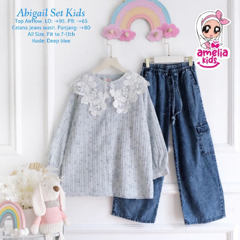 Abigail Set kids ori amelia kids label setelan  anak  cewek terbaru amelia kids