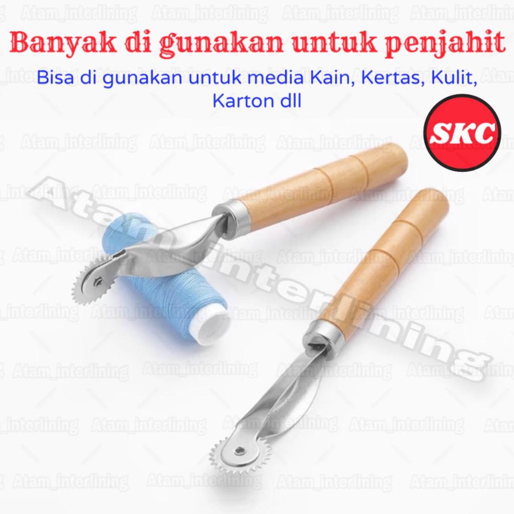 ( 1 pcs ) Rader Tracing Wheel Kayu | Rader Alat Pola Jahit Gerigi | Rader Alat Pola Bahan | Rader Al