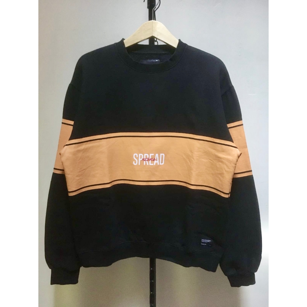 Sweater Crewneck Hitam Unisex Brown Breath