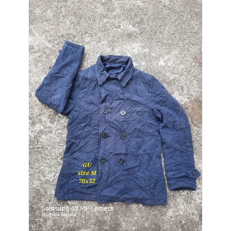 jaket outer gu uniqlo peacoat military style