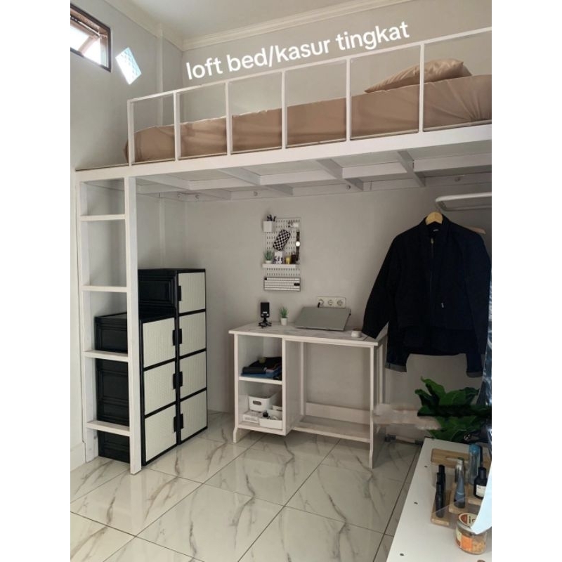 harga per meter sudah dengan alas plywood mezzanine bed/ranjang mezanin/dipan besi mezanin