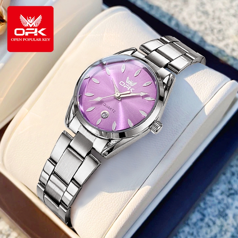 OPK Jam Tangan Wanita Anti Air Original Luminous Stainless Steel Fashion Women Watch Model 6038