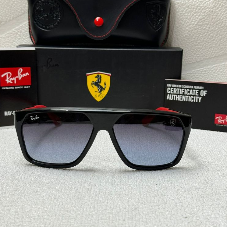 KACAMATA RAYBAN RB4309M F601/8G Scuderia Ferrari Black RED Glossy Original