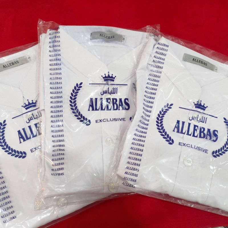 Baju Koko Haibah / Koko Putih Allebas / baju taqwa Putih Polos