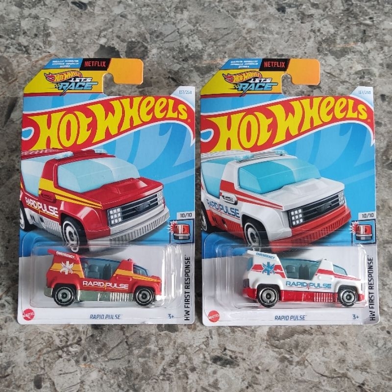 Hot Wheels Rapid Pulse Merah & Putih  - HW FIRST RESPONSE