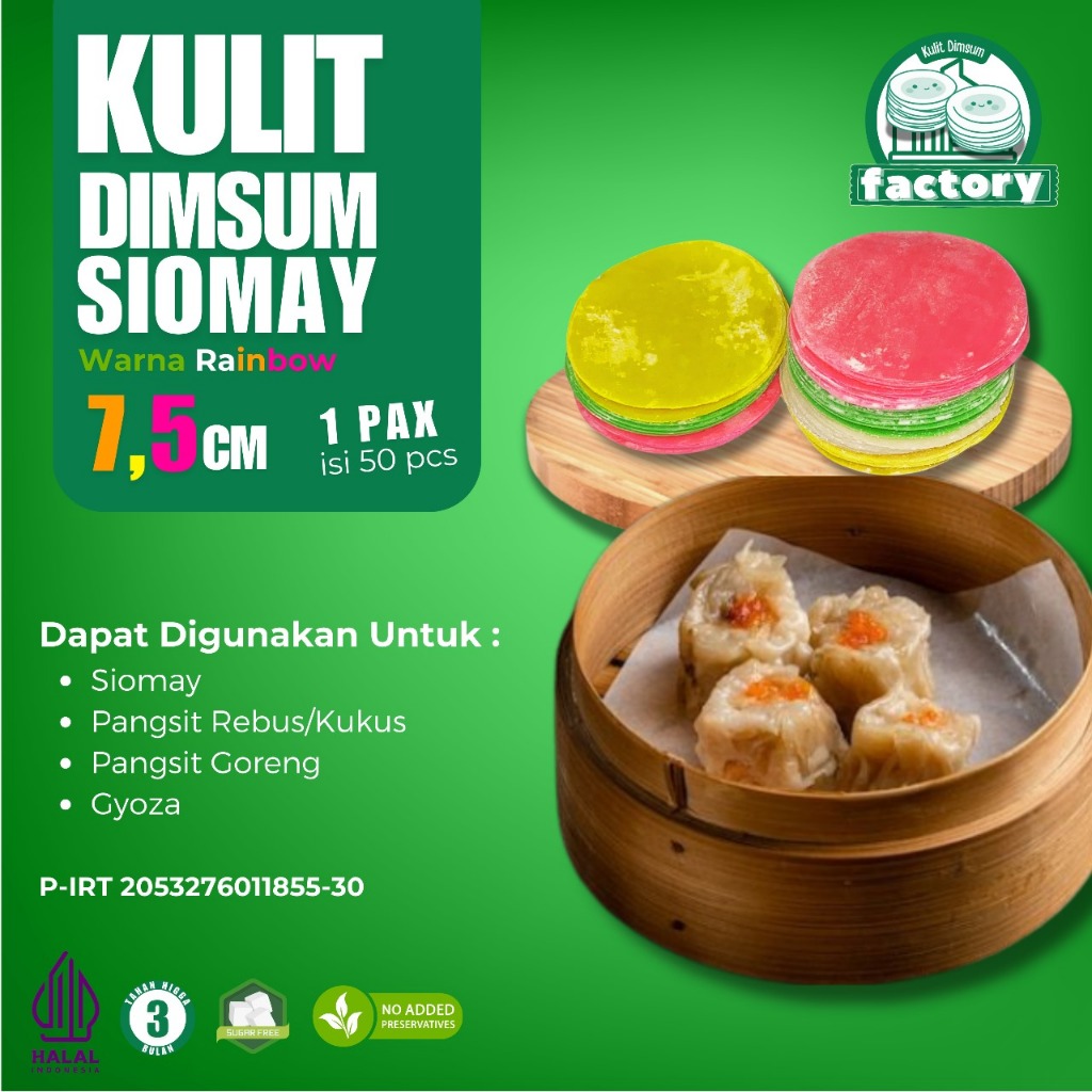 Kulit Dimsum Rainbow 7,5cm 50pcs Halal "vacuum"