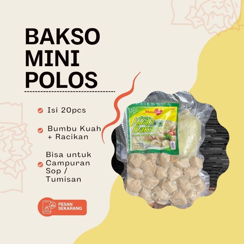 

Bakso mini polos 20pcs dengan bumbu racikan khas