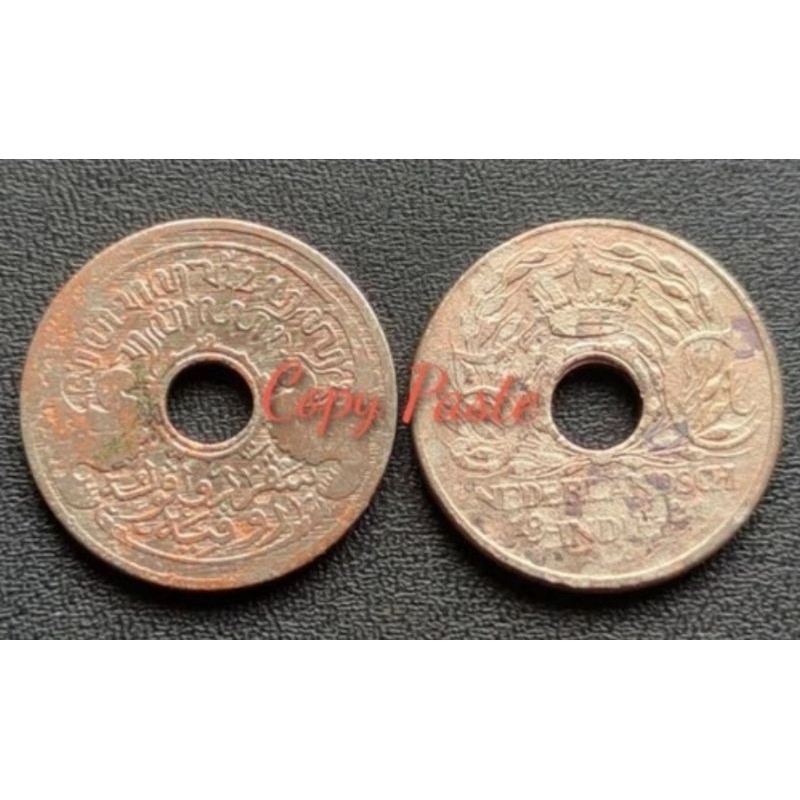 uang kuno KOIN 5 CENT BOLONG NEDERLANDSCH INDIE