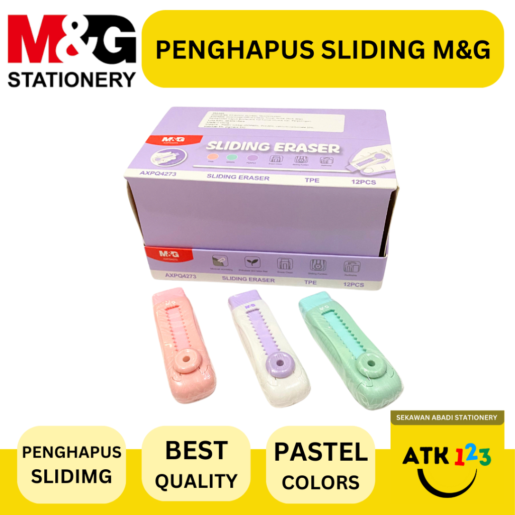 

Penghapus Pensil Sliding M&G Eraser Pastel Color