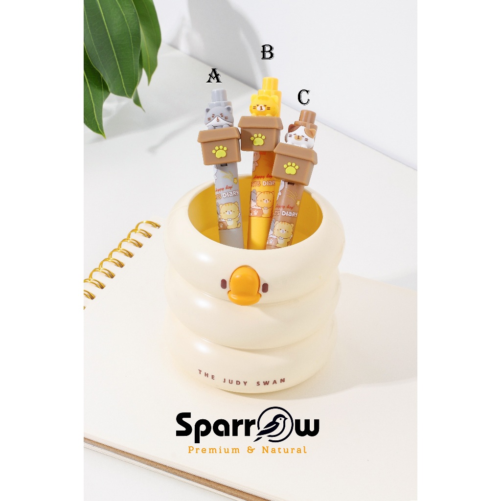 

SPARROW Pen Silikon / Silicone Pen / Pen Karakter Lucu Cantik NICE SUPRISE - CATS DAIRY (8225)