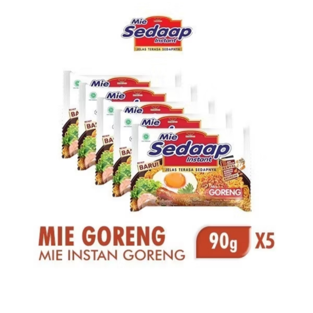 

Mie Sedaap Goreng 90 gr X 5 PCS/Mie Instan Sedap Goreng 5PCS