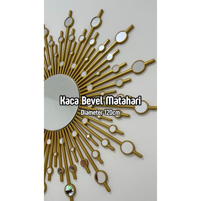 Kaca Cermin Bevel Matahai Dekorasi Dinding Wall Rumah Ruang Tamu