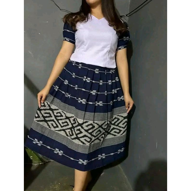 setelan set wanita rok payung termurah baju tenun wanita