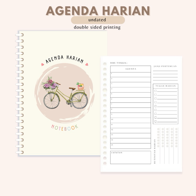 

Agenda Harian Notebook / Daily Planner Journal / Jurnal Catatan A5