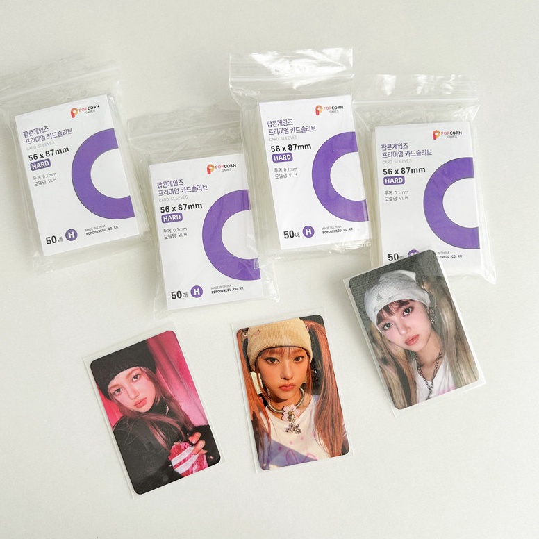 Cuma hari ini SHINSDAY 5pcs Inner Sleeve Popcorn Ungu Hard 56x87 mm
