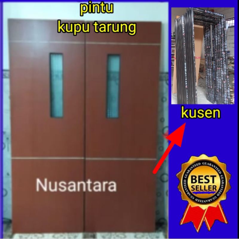 SATU SET PINTU KUPU TARUNG + KUSEN ALUMINIUM