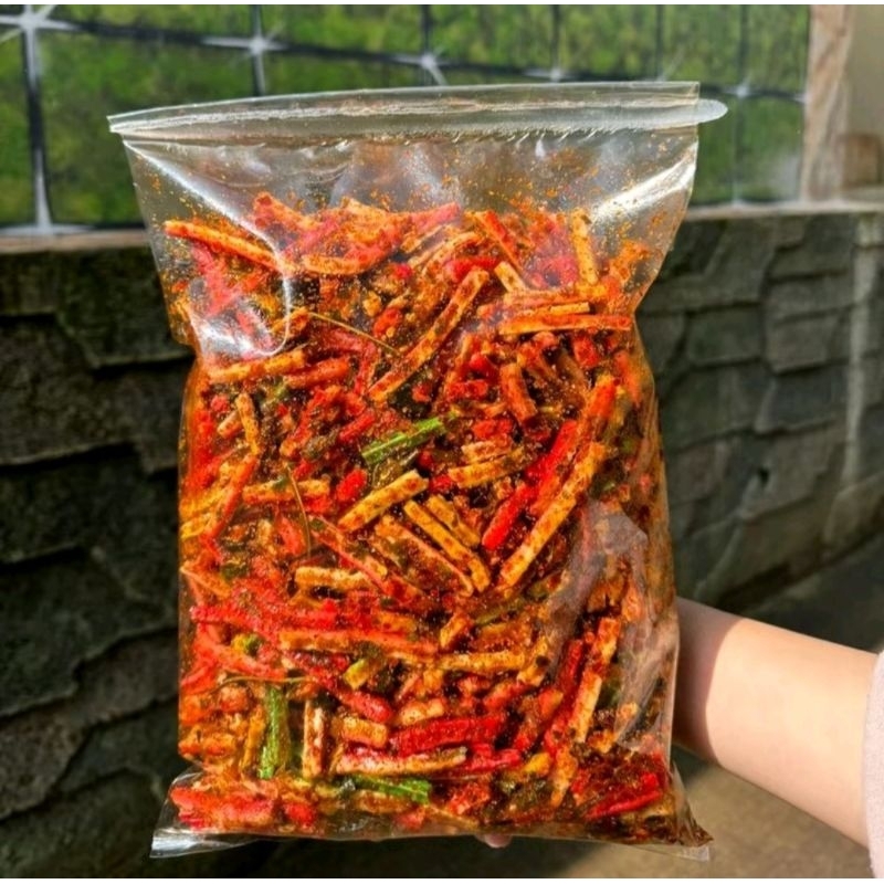 

seblak kerupuk beton jaat pedas daun jeruk isi 1kg