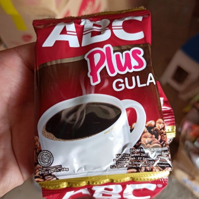 

kopi abc plus gula 1renceng 10 biji