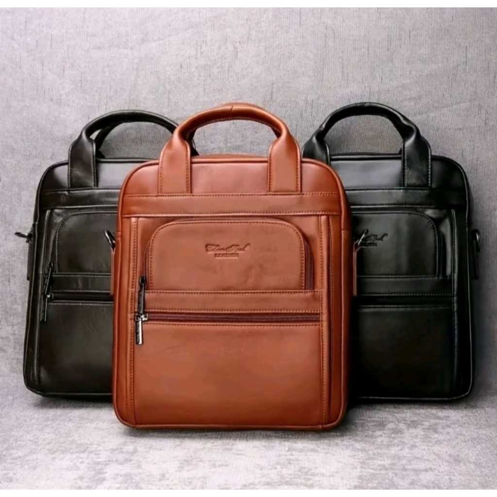 Tas Kerja Kuliah 7711 Kulit Asli Import Pria dan Wanita Tas Tab Tas Ipad Kulit Asli Import
