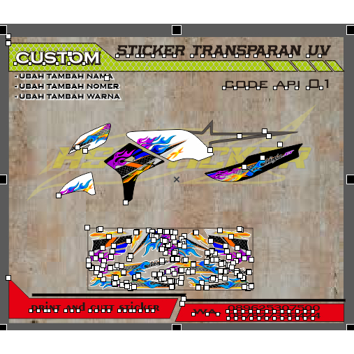 Custom Sticker Transparan uv ninja ss