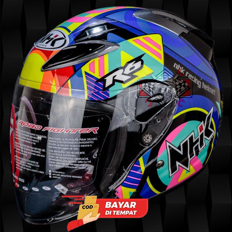 HELM NHK R6 PIGMENT BLACK GLOSSY - SINGEL VISOR