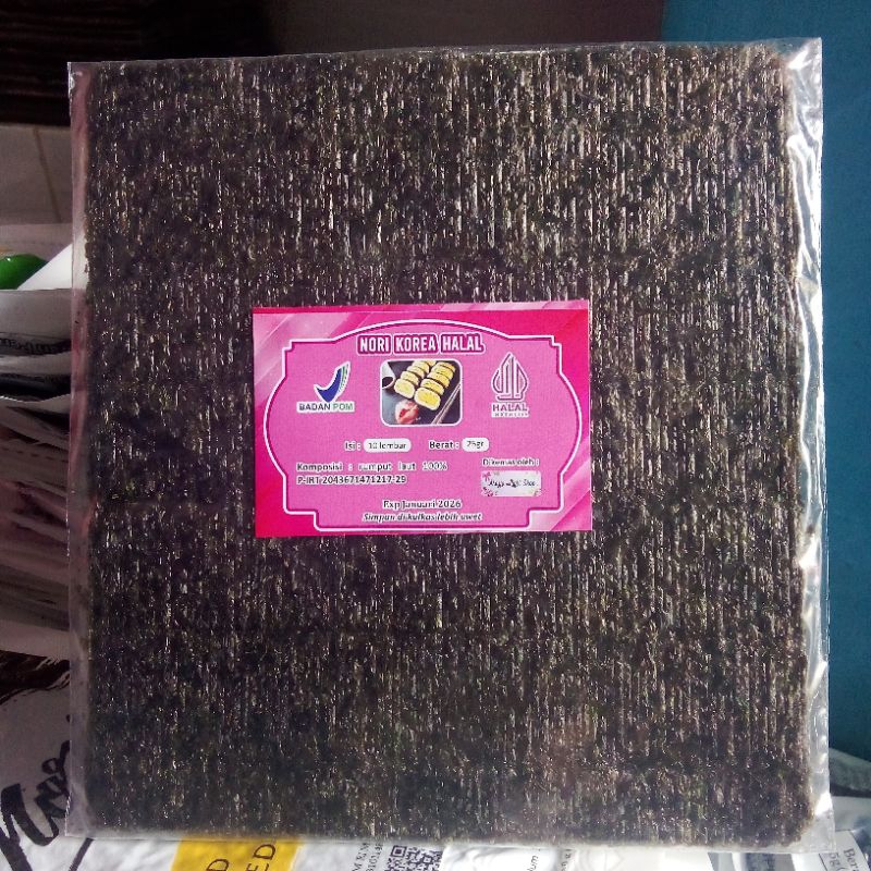 

Nori Korea isi 5 10 20 lembar Nori halal rumput laut kulit sushi bungkus kimbab dry seaweed termurah