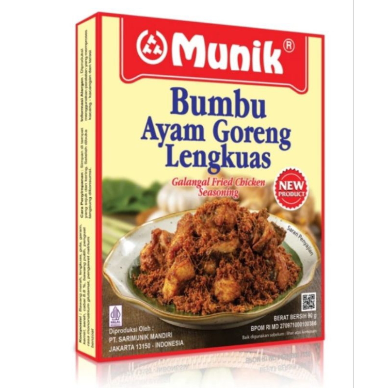 

Bumbu Munik Ayam goreng Lengkuas 160gr exp Februari 2026