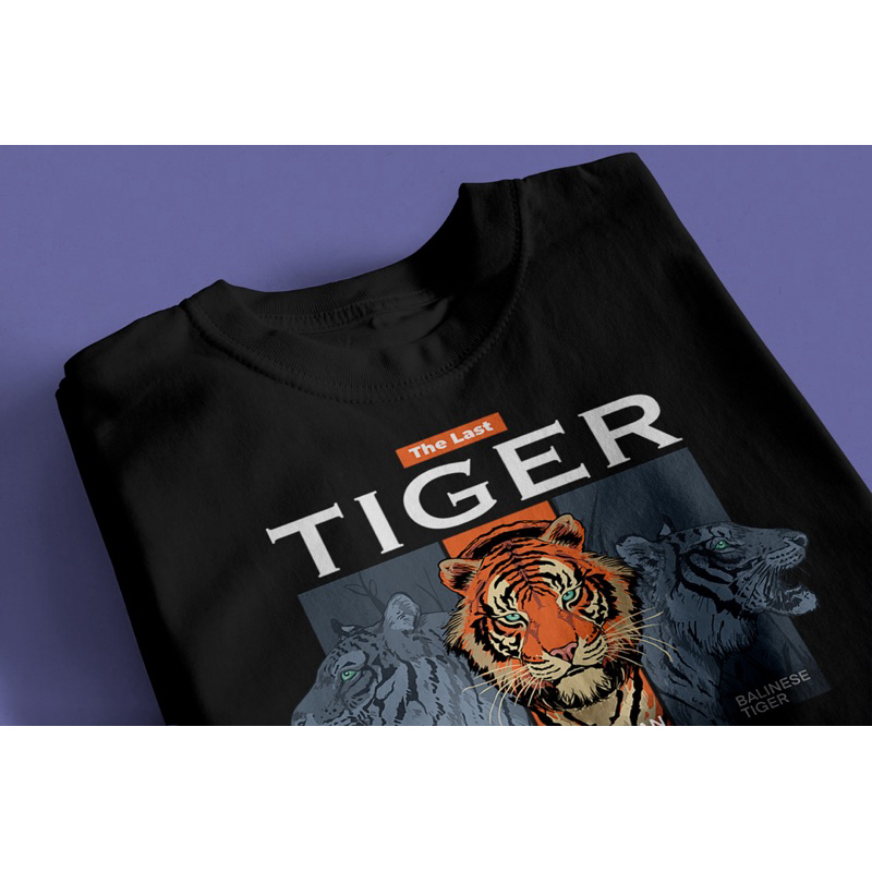 SLIM - Kaos Premium desain Harimau Sumatera, Harimau Jawa, dan Harimau Bali cotton combed 24s