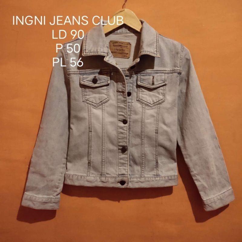 Jacket jeans crop cewe like new INGNI preloved