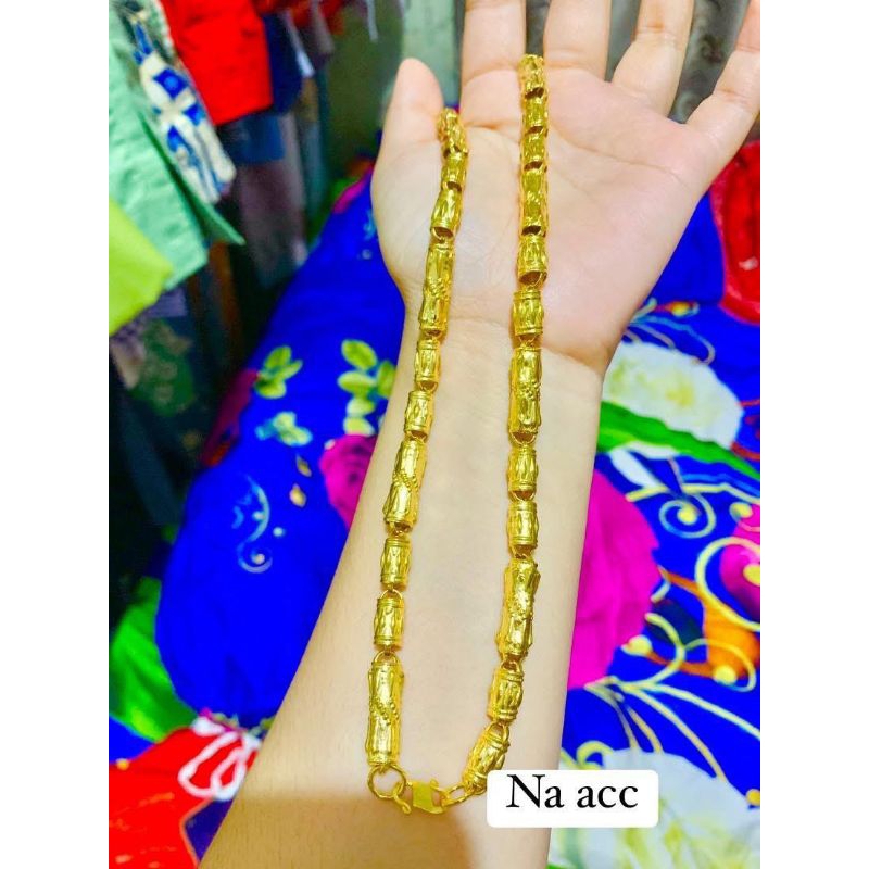 kalung bambu 3 suku motif belimbing lapis emas