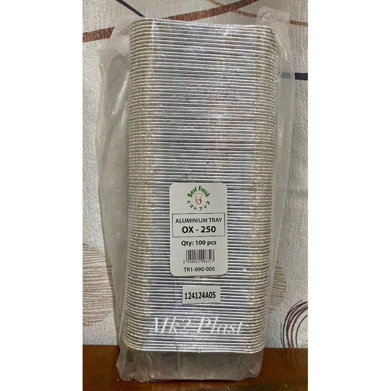 RB02 Aluminium Foil Tray OX-250 + Tutup / Tray P-258 + tutup/ Wadah Aluminium foil Tray Ox-250 isi