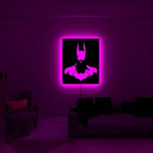 HIASAN DINDING LAMPU KAMAR MEWAH AESTHETIC,PLAYWUD LED RGB *BATMAN*