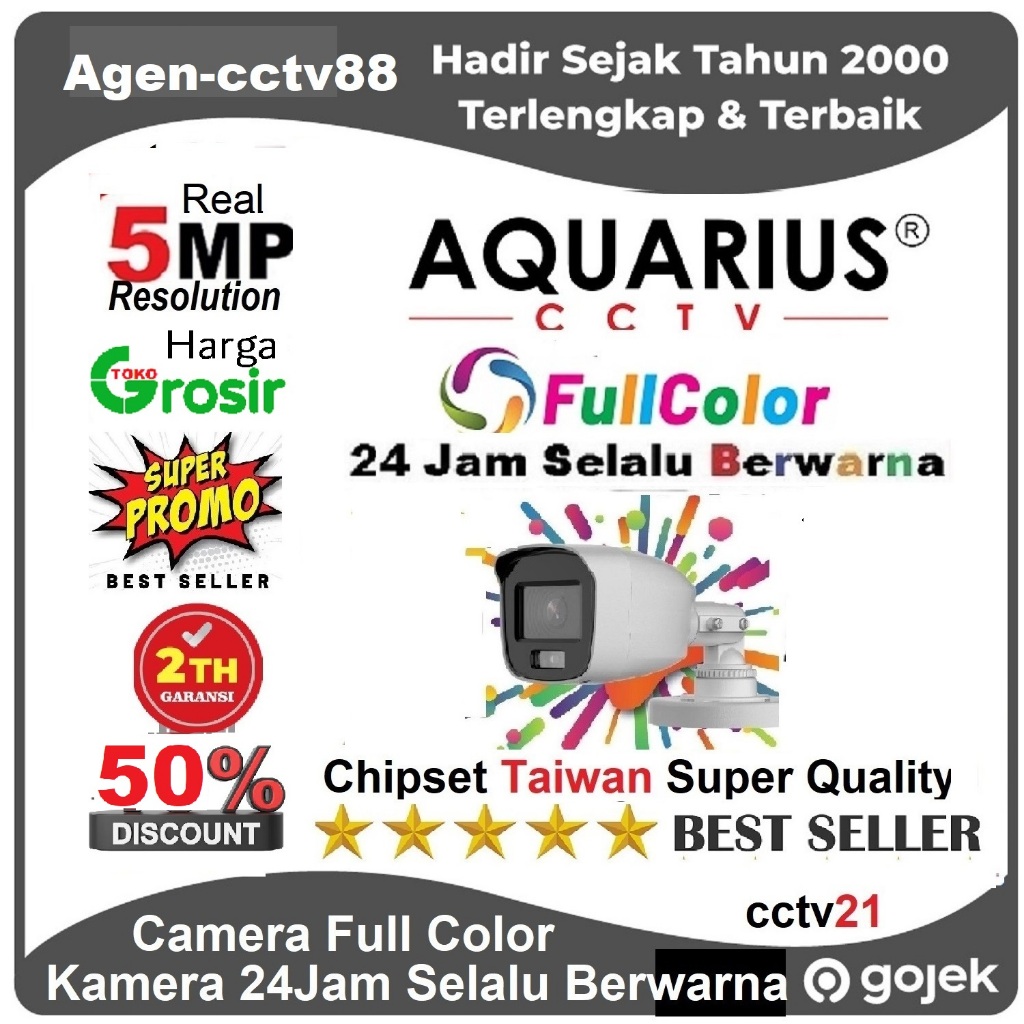 CCTV Camera 5MP ColorVu Outdoor AQUARIUS Full Color Harga Promo cctv21