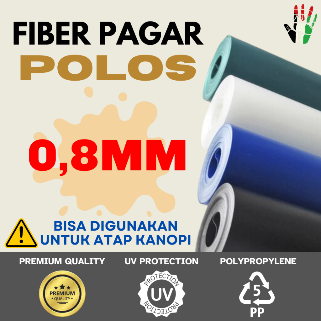 Fiber Penutup Pagar & Kanopi POLOS TEBAL 0.8mm Meteran