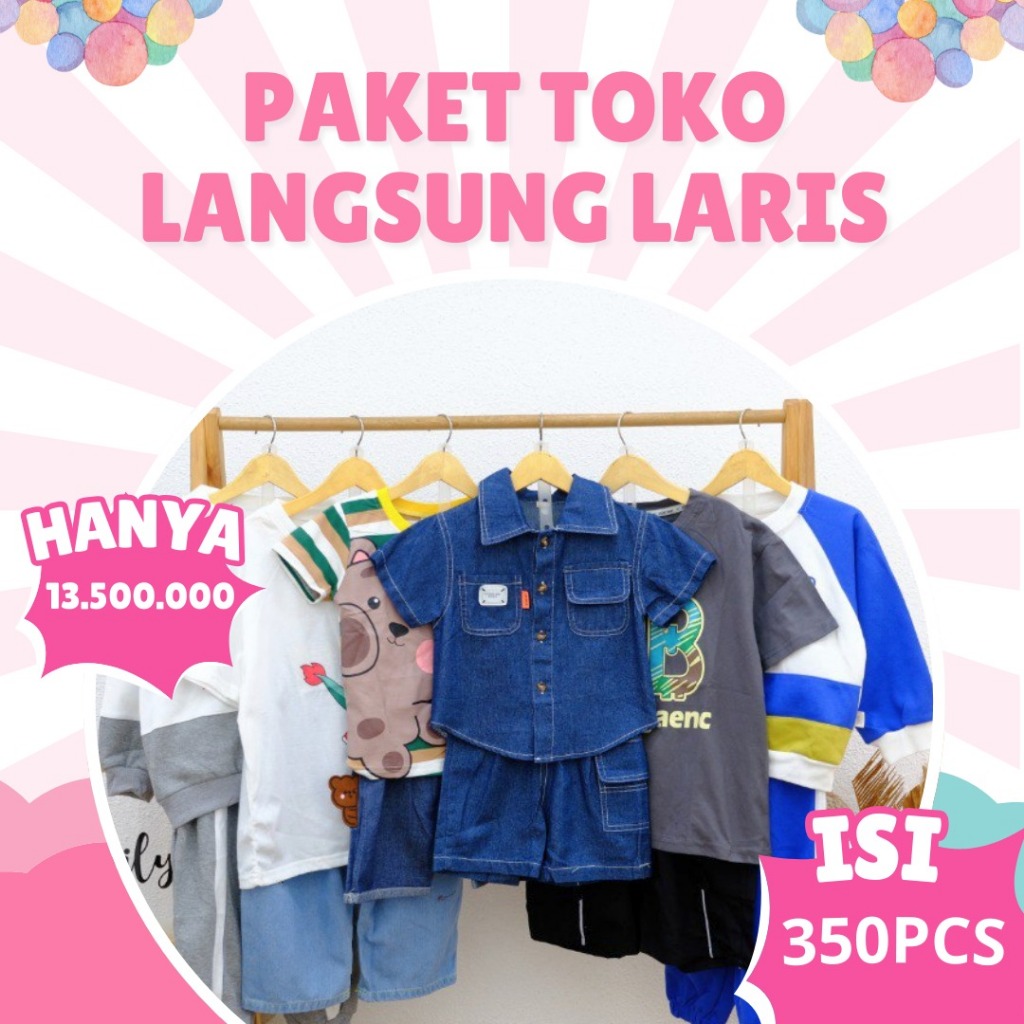 Paket usaha baju anak / Paket hemat baju anak / Paket toko langsung laris / Paket baju anak