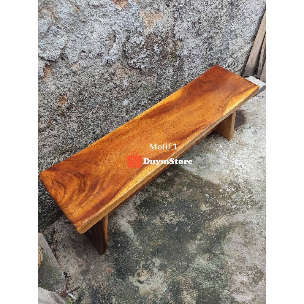 Kursi Kayu Solid Trembesi / Kursi Sate Trembesi 120cm Motif Walnut / Bench Trembesi Sudah Difinishin