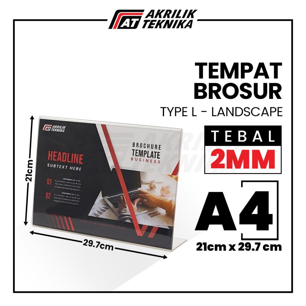 

Tempat Brosur A4 2mm / Akrilik Tent Card Landscape - Tipe L JunDW