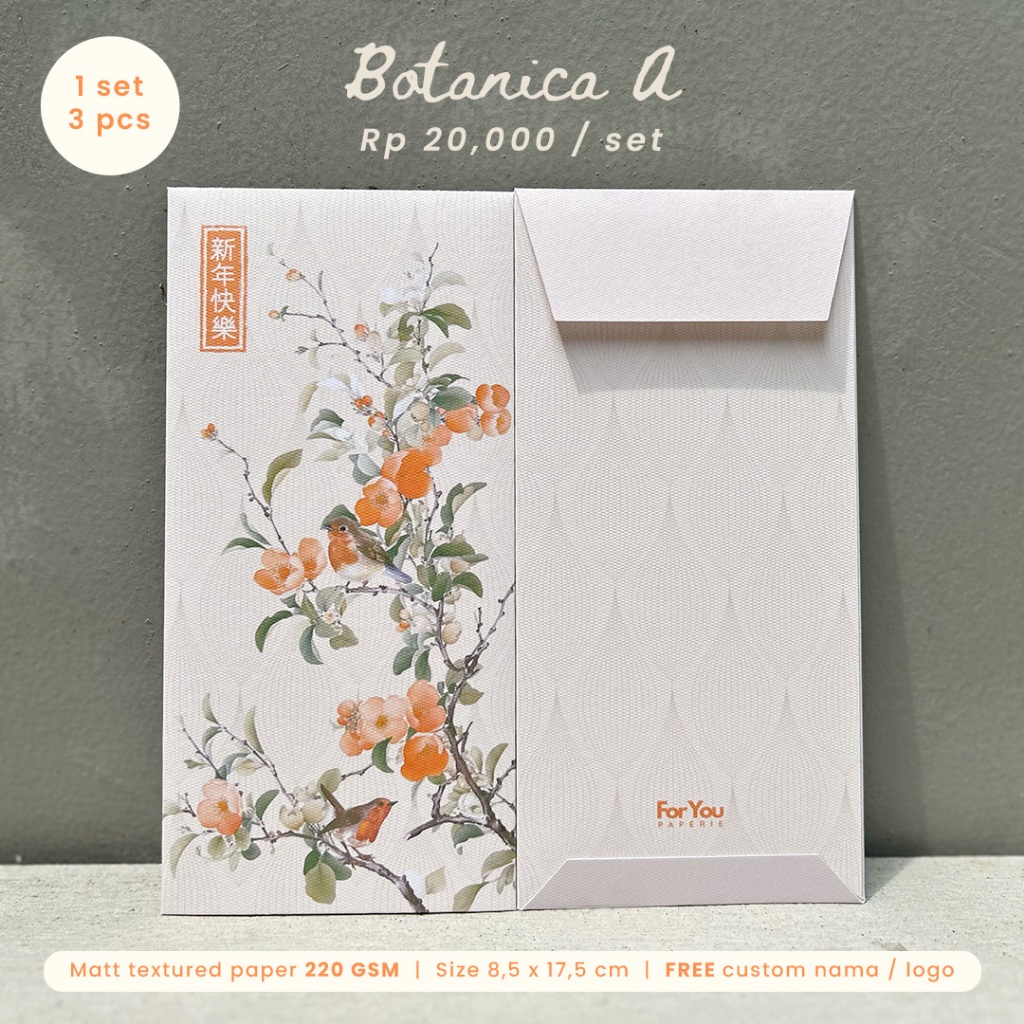 

Chinese New Year Classic Money Envelope (Botanica A) | Angpao Imlek Custom 2025 (3 pcs)