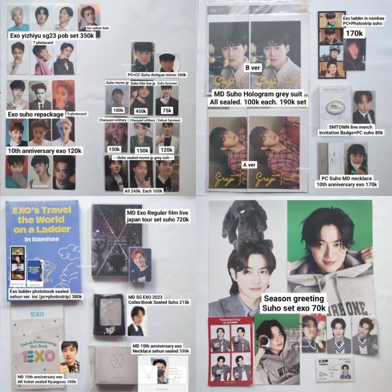 OFFICIAL PHOTOCARD MERCHANDISE MD EXO SEALED YIZHIYU FANMEETING SEASON GEEETING SET GREY SUIT EXO LA