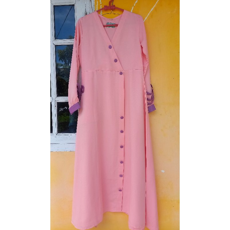 baju gamis greenism preloved