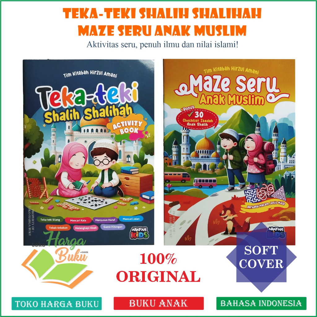 Foto Paket Teka-Teki Shalih Shalihah dan Maze Seru Anak Muslim FULL COLOR Aktivitas Seru Penuh Ilmu dan Nilai Islami Buku Anak - Arafah Kids