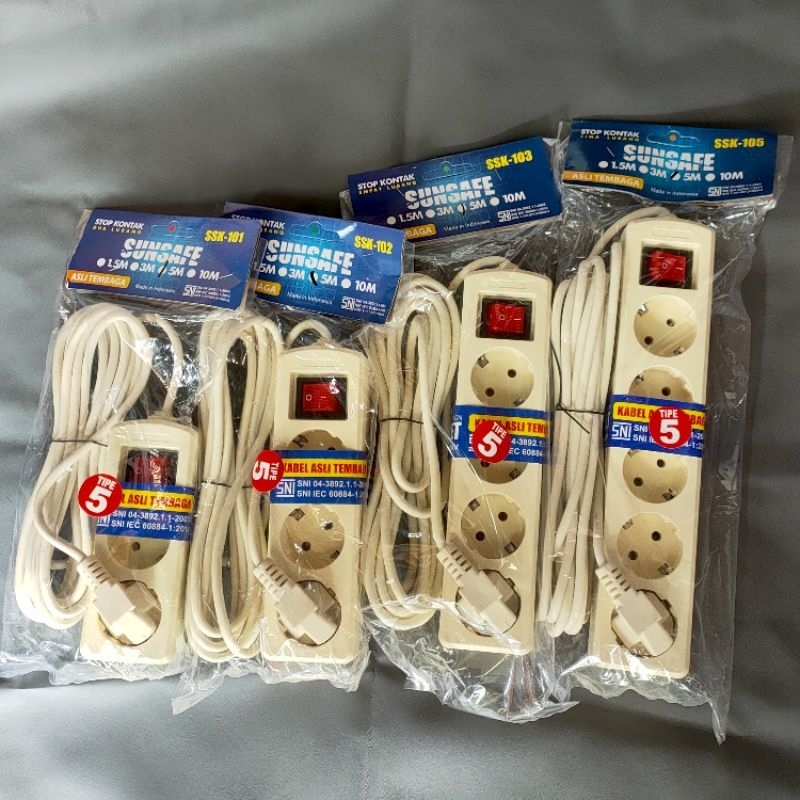 Stop Kontak Kabel 5 Meter Kuningan SNI