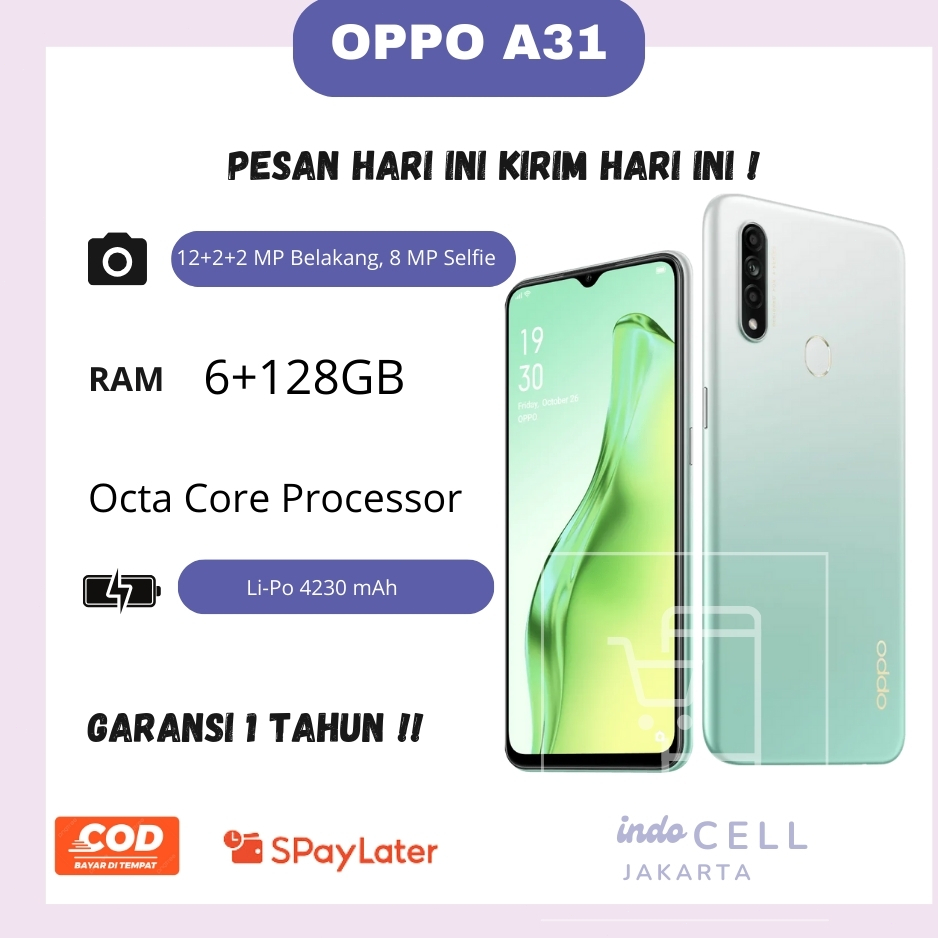 OPPO A31 RAM  8/256GB FULLSET BERGARANSI 1TAHUN TERMURAH