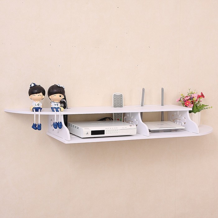 Rak Gantung Bawah Monitor TV / Rak Dinding Tempat Remote TV DVD / Gantungan Dinding TV Tempat Remote