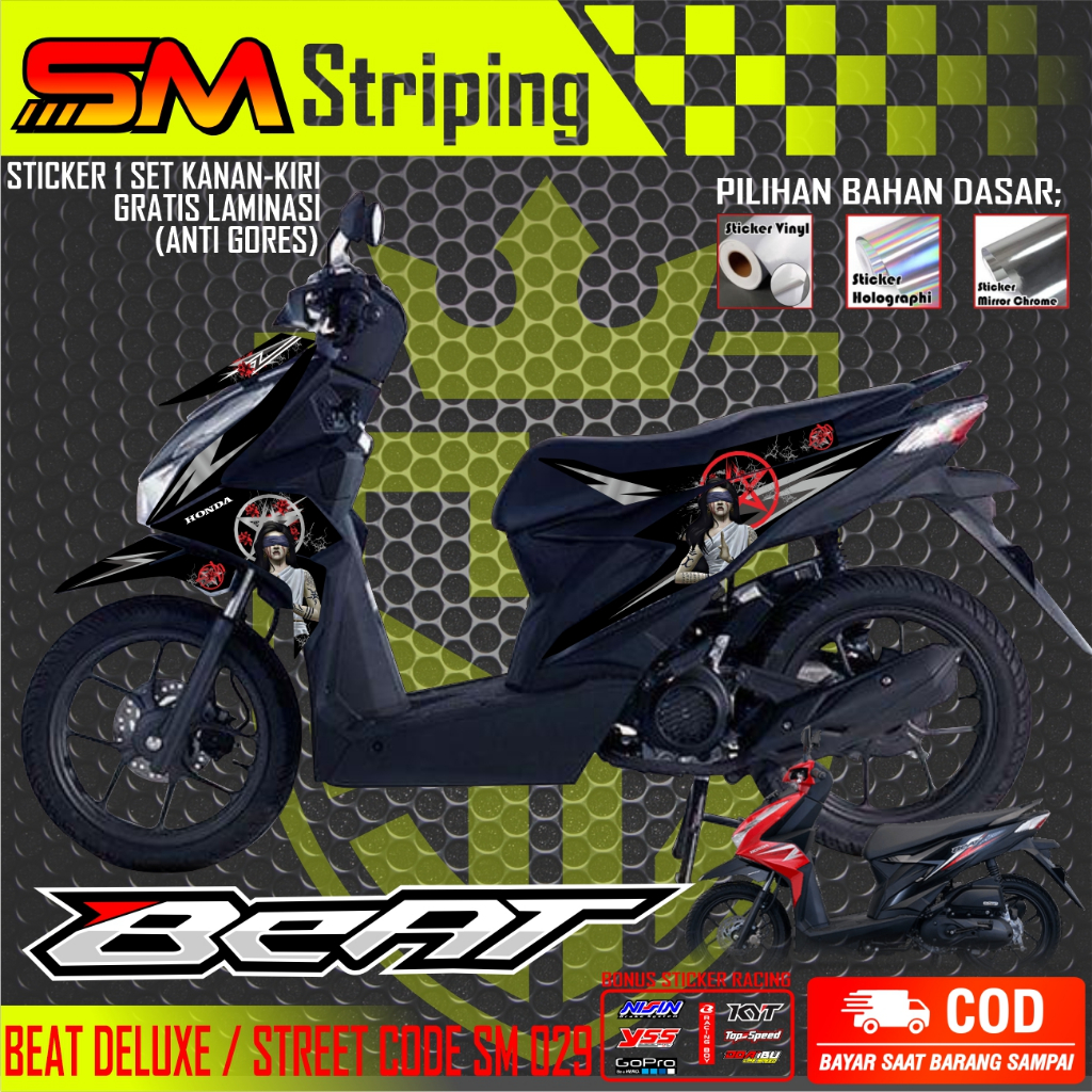 Striping Beat Sticker Motor Beat Deluxe 2020-2023
