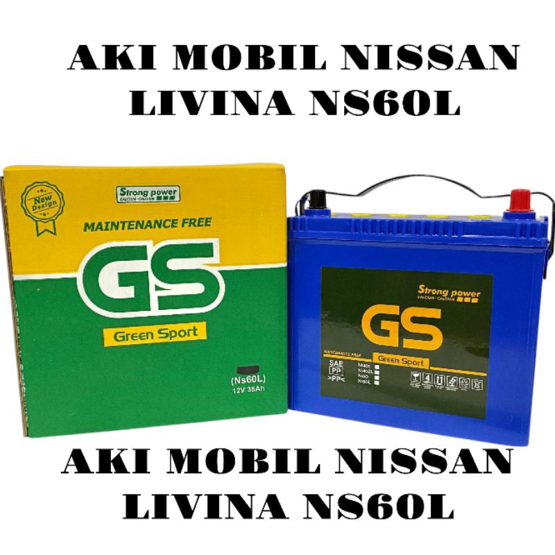 Aki Mobil Nissan Livina Ns 60L GS Green Sport  Aki Basah battery Aki mobil grand livina