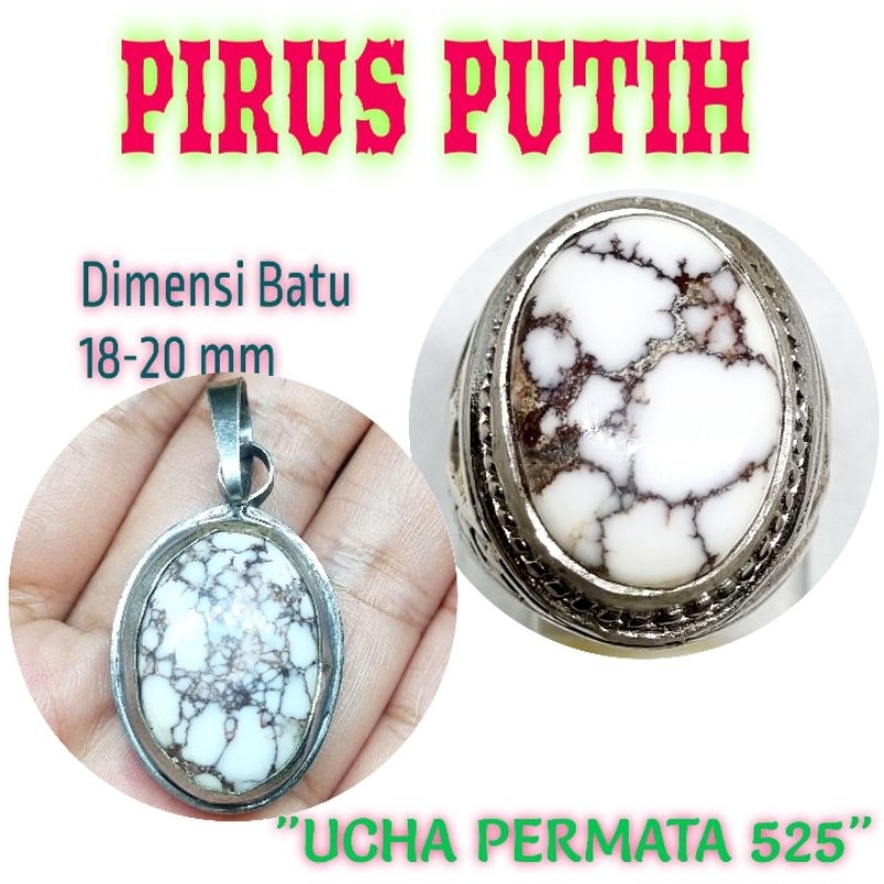 Cincin batu pirus putih urat merah hitam asli original / pirus persia putih urat emas / liontin batu