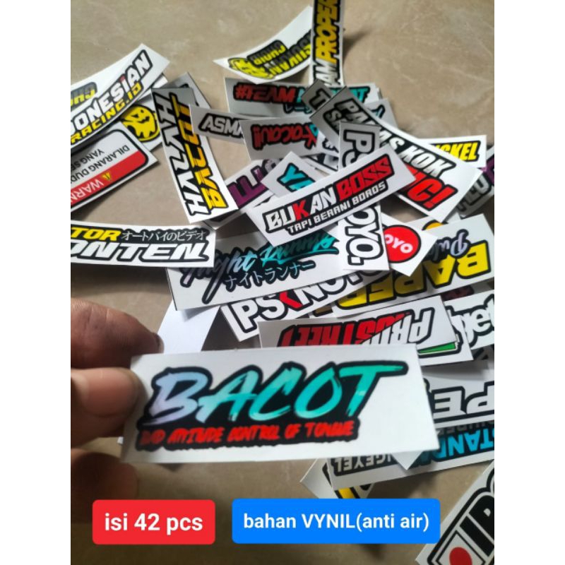 

42 PCS STIKER KATA KATA ANTI AIR(VYNIL)