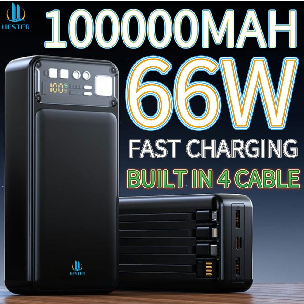hester powerbank 100000mah power bank 100000mah powerbank ori 66W power bank fast charging power ban