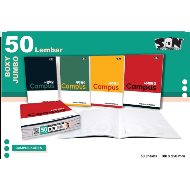 

BUKU TULIS BOXY SON 50 LEMBAR CAMPUS KOREA (5 BUKU)